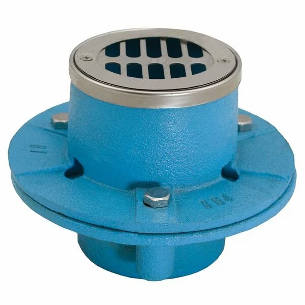 1-1/2in. IPS Code Blue EZ Test Shower Drain w/ 6in. Base and 4-1/4in. SS Round Strainer, Jones Stephens, Mfr#: D64150